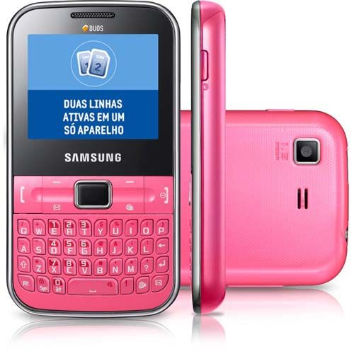 Celular samsung Ch@t C3222 Rosa - Dual Chip, Teclado QWERTY