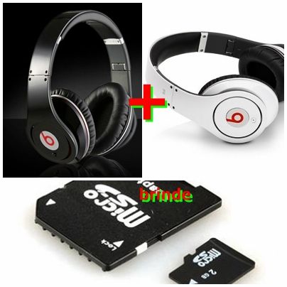 Pra acabar 2 fones Beats by Dr. Dre HD branco e preto+brinde